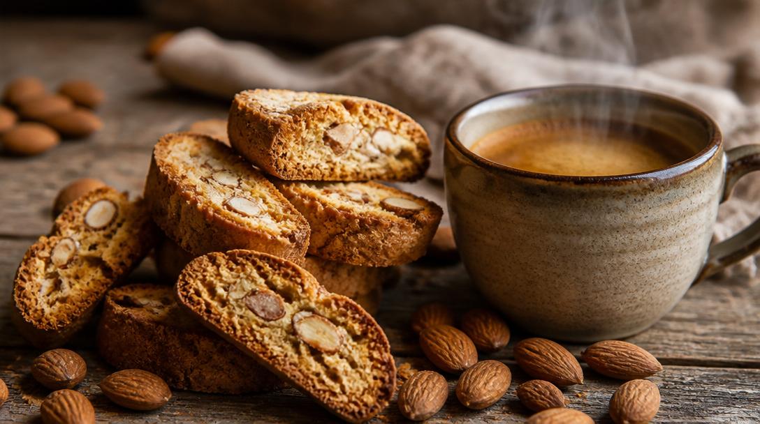 Mandlové sušenky Cantuccini: Křupavé toskánské potěšení k namáčení do kávy