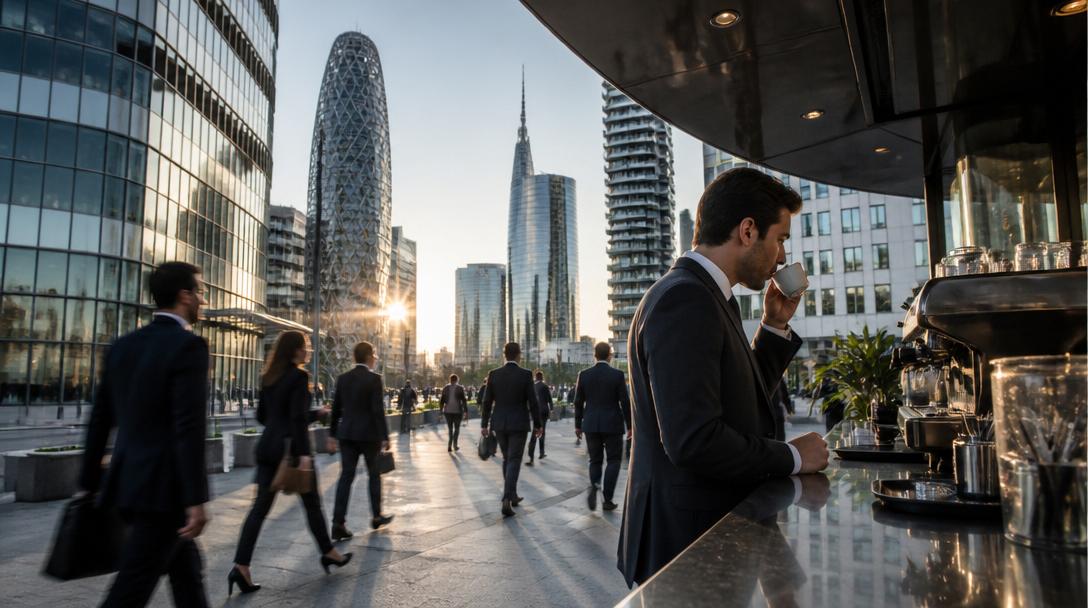 Miláno jako centrum moderního byznysu a rychlého ranního espressa