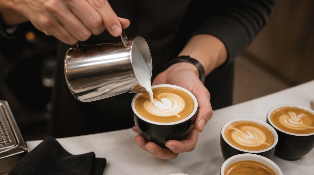 Základní obrazce latte art aneb jak začít se srdíčkem a listem