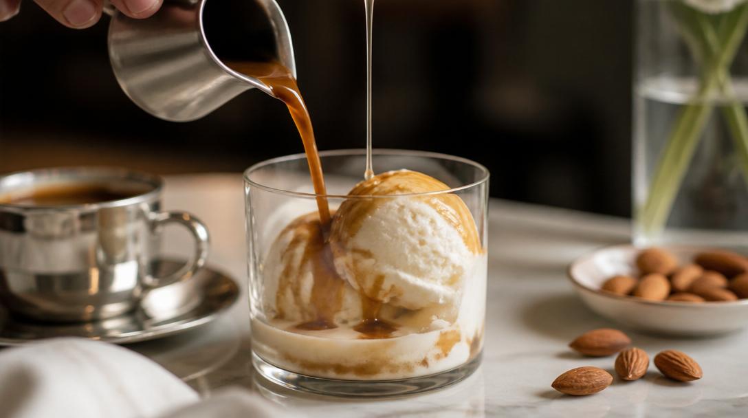 Affogato s mandlovým likérem: Když se zmrzlina potká s italským espressem