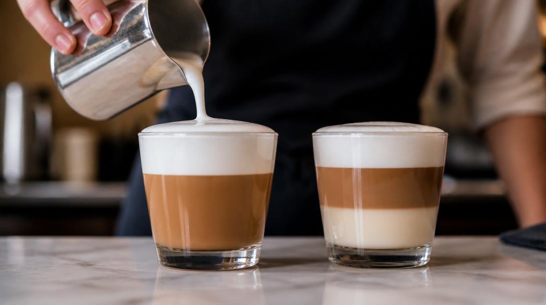 Rozdíly v textuře mléka pro klasické cappuccino a třívrstvé latte