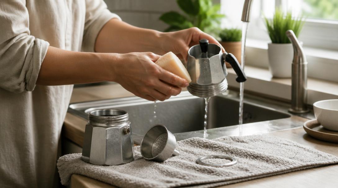 Správná údržba moka kávovaru bez použití agresivních saponátů
